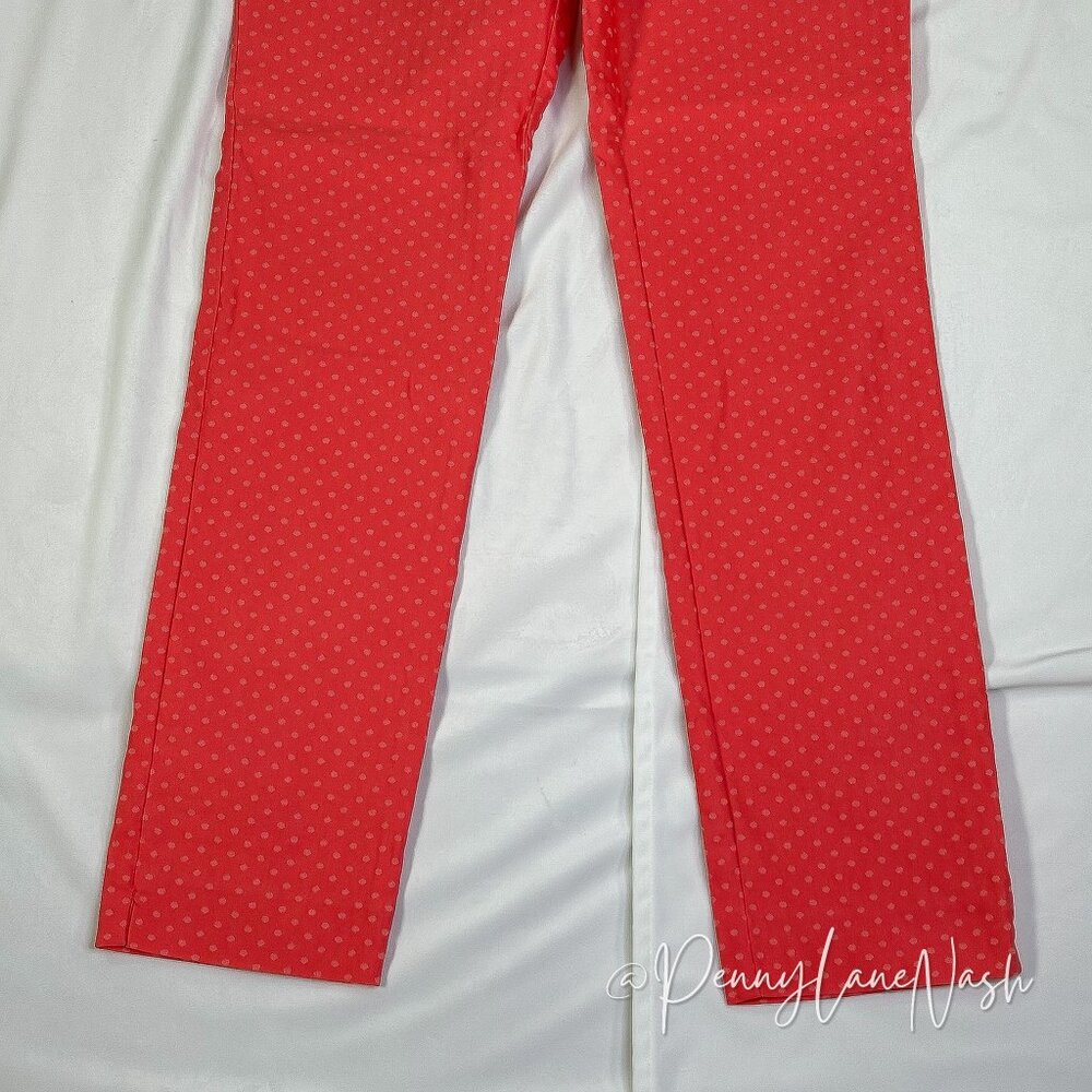 Eric Stella Mid-Rise Side Zipper Dotted Pants Size 6 Coral - Picture 4 of 15